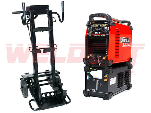 AC DC Lincoln Electric Aspect 200 Wig schweißgerät + Kühler Cool Arc 24 + Wagen Cart 24